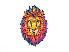 Fa puzzle, színes A4 méretű 125 db-os oroszlán