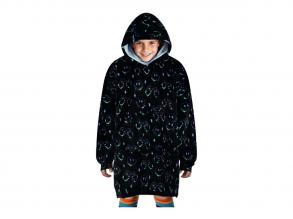 Noxxiez plüss kapucnis pulóver, M/L, Gaming, 160 cm-ig