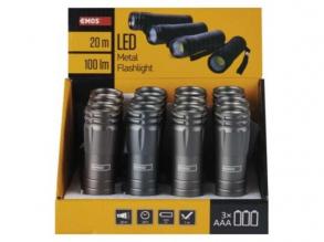 EMOS COB LED zseblámpa 3W 100lm 3xAAA 12db, kijelző doboz