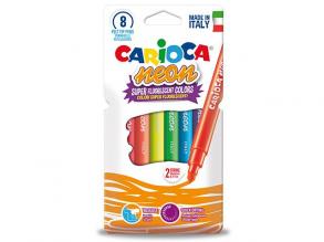 Fluoreszkáló neon színű filctoll 8 db-os készlet - Carioca