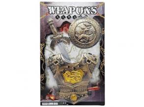 Testpáncél játékszett karddal és pajzzsal