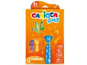 Carioca: Színes macis bébi filctoll 12db-os szett kimosható