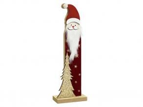Karácsonyi dekoráció Mikulás csillag mintás ruhában arany színű karácsonyfával