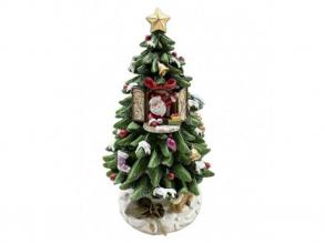 Karácsonyi dekoráció felhúzható, zenélő karácsonyfa
