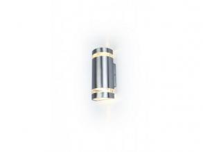 LED lámpatest , oldalfali , 2 x GU10 foglalat , króm , kültéri , IP44 , LUTEC , FOCUS