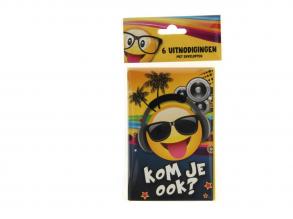 Emoji Tropical DJ meghívók, 6 db.