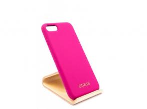 Guess iPhone 8 arany logóval szilikon pink tok
