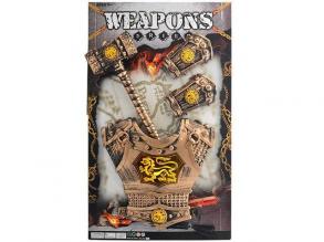 Középkori kalapács pajzzsal és kézfej védővel 4db-os szett