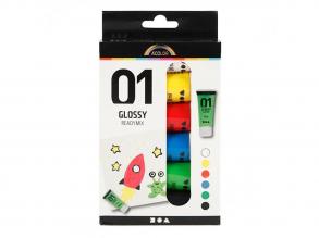 Akrilfesték gyerekeknek, fényes standard színek, 6 x 20 ml