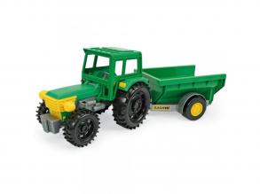 Zöld traktor billenős pótkocsival 38,5 cm - Wader