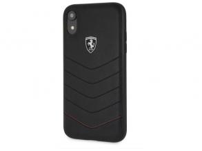 Ferrari Heritage iPhone XR tüzdelt valódi bőr kemény fekete tok