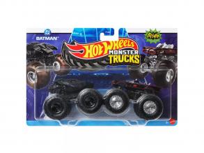 Hot Wheels Monster Trucks: Batman vs Classic TV Series Batmobile kisautó 2db-os csomag 1/64 - Mattel