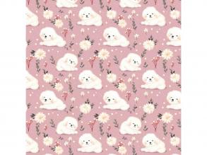 Fehér kutyusos csomagolópapír 100x70cm