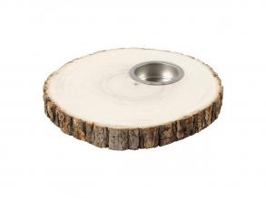Fa mécsestartó, korong alakú, 14-16 cm