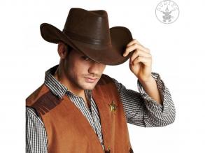 Cowboy kalap bőr hatású barna színben