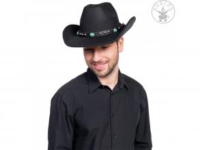 Cowboy kalap díszítéssel  fekete színben