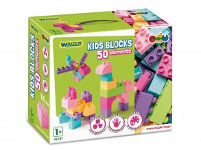 Kids Blocks pasztell építoelemek 50 db-os szett - Wader