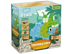 Baby Bloks: Triceratops építőjáték szett 23db-os - Wader