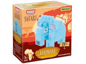 Baby Blocks: Safari elefánt építőjáték szett 23db-os - Wader