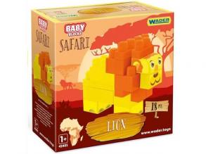 Baby Blocks: Safari oroszlán építőjáték szett 18db-os - Wader