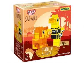 Baby Blocks: Safari teve és strucc építőjáték szett 20db-os - Wader