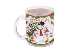 IRIS üveg bögre hóemberek minta 9,7cm