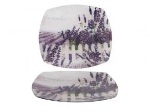 IRIS üveg tányér levendula minta 25x25cm