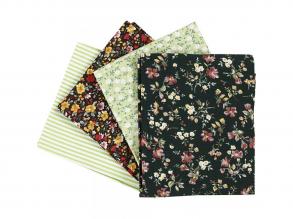 Patchwork szövet, 45x55cm - 4 db, zöld
