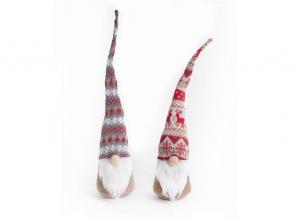 Iris textil orrszakál piros/szürke 26 cm