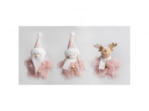 Iris textil akasztós figura 14cm rózsaszin