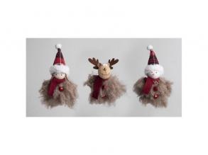 Iris textil akasztós figura 14cm barna