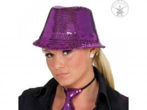 Flitteres kalap lila színben