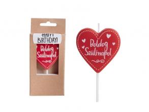 IRIS Boldog szülinapot szív alakú gyertya dobozban