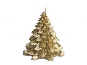 IRIS fenyő alakú gyertya, arany, 7cm*7,5cm