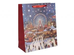 Iris karácsonyi vásár papírtasak matt 26*32 cm