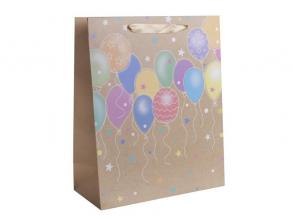 Iris színes lufik arany papírtasak matt 31*42 cm