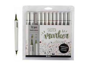 Pasztell színű filctollak, 12 db