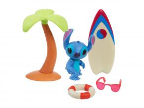 Stitch játékfigura szörfdeszkás szett, 5 darabos.