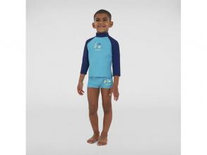 Long Sleeve Printed Rash Top Speedo gyerek kék színű fürdőruha