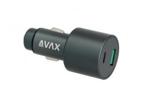 AVAX CC663B CARLY+ 63W Autós töltő USB A (QC)+Type C (PD), fekete