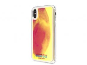 Guess iPhone X/XS sötétben világító rózsaszín homok tok