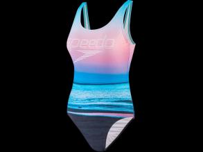 Digital Placement U-Back 1 Piece Speedo női mintás csíkos színű úszódressz