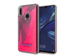 Guess Huawei Psmart sötétben világító átlátszó pink homok tok
