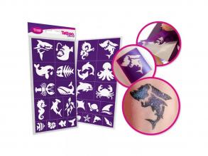 TyToo: Tengeri állatok csillámtetoválás sablon szett 26db