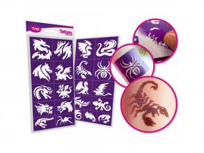 TyToo: Sárkányok és gyíkok csillámtetoválás sablon szett 21db