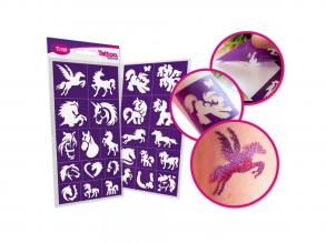 TyToo: Lovak és pónik csillámtetoválás sablon szett 25db