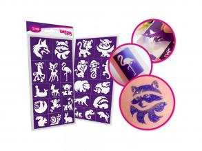 TyToo: Erdei állatok csillámtetoválás sablon szett 26db