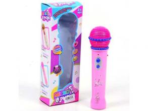 Rózsaszín mikrofon hanggal és fénnyel