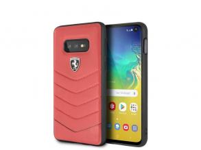 Ferrari Heritage Samsung S10 Lite tűzdelt bőr kemény piros tok