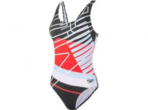Placement U-Back 1 Piece Speedo női fekete/fehér/piros színű úszódressz